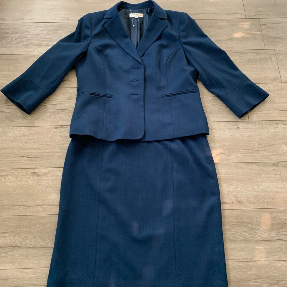 Blue Evan Picone suit, size 16.